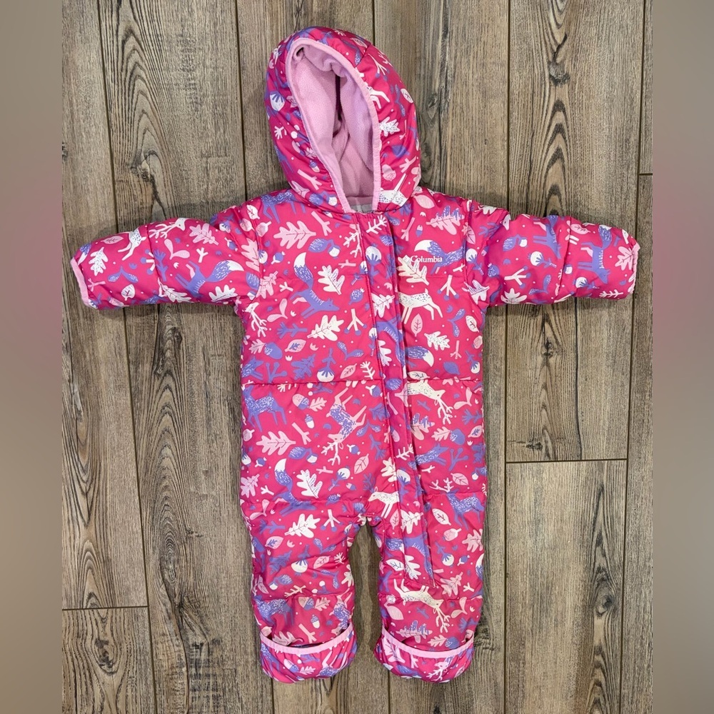 Columbia Baby Girl Winter Snowsuit Bunting Pink 12-18 Months One Piece